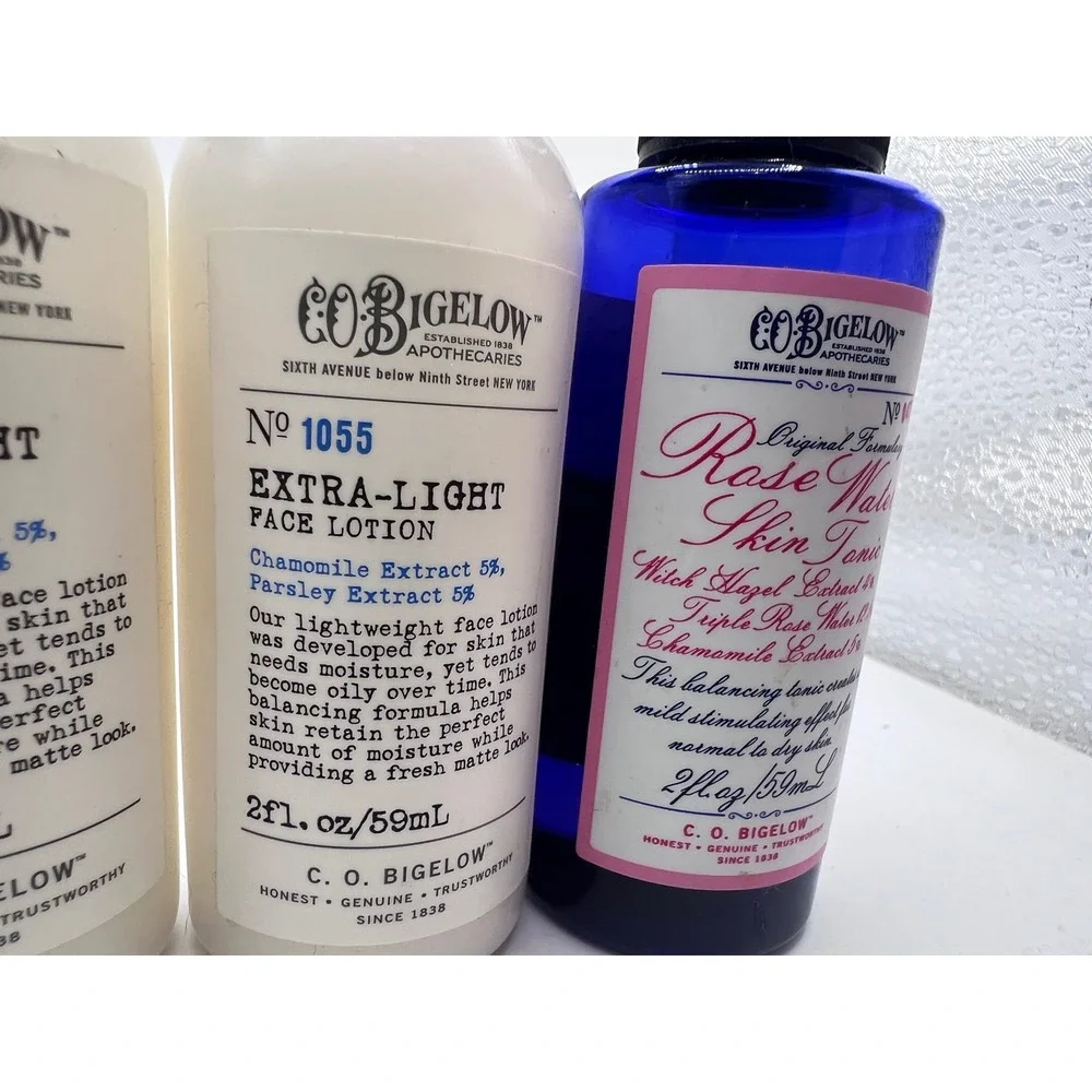 C.O Bigelow Travel Size Lot‎ Rose Water (2) Foaming Cleanser + (2) Face-Lotion